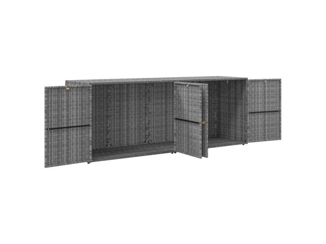 Armário de Arrumação P/ Jardim 198X55 5X80 Cm Vime Pe Cinzento PANGSHIYUAN