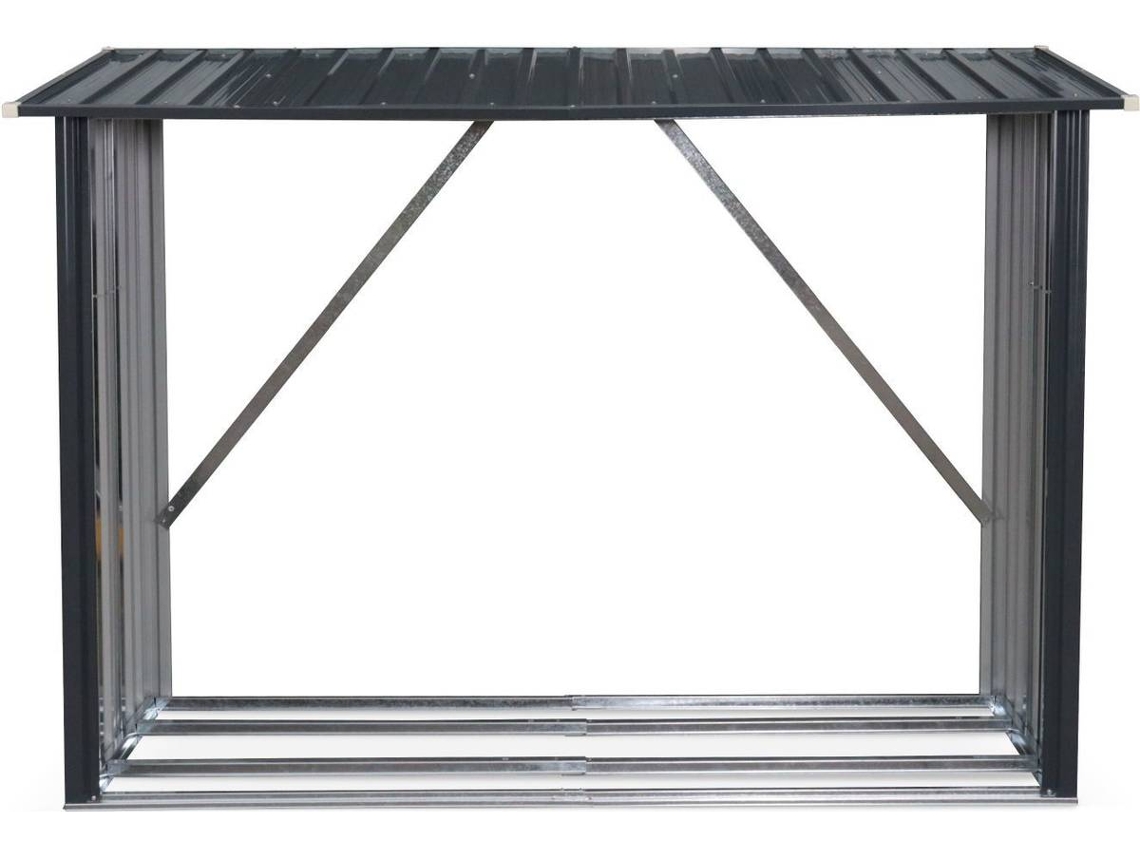 Abrigo para Lenha SWEEEK (Cinzento Antracite - 80x215x155 cm)