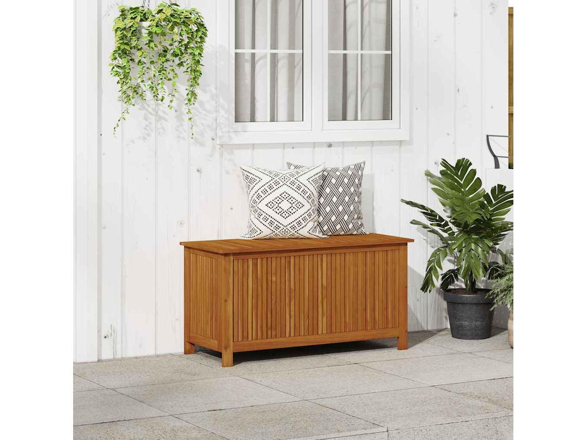 Baú de Armazenamento VIDAXL Marrom Madeira de Acácia (113x50x58 cm)