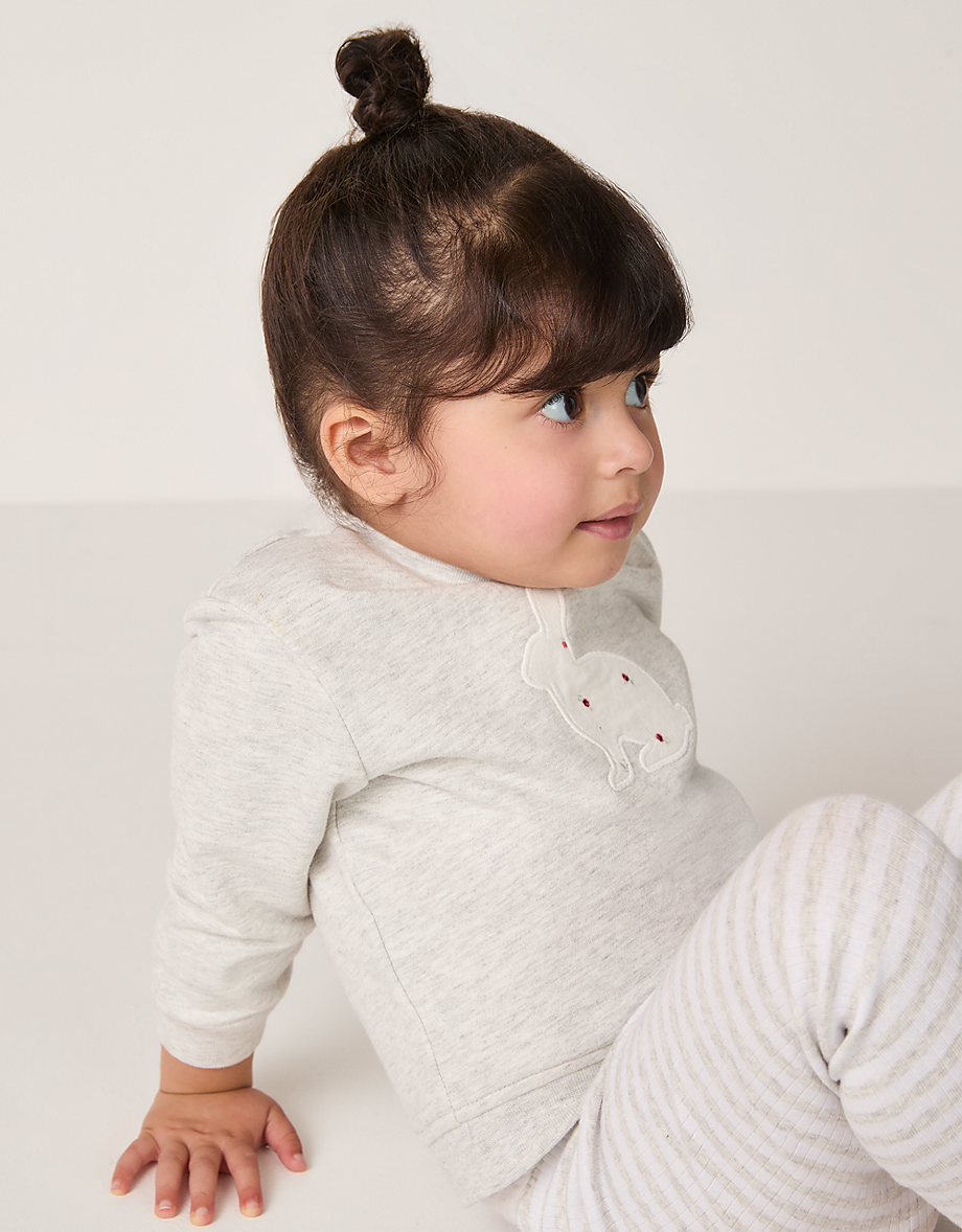 Organic Cotton Bunny Sweatshirt & Leggings Set (0–4yrs)