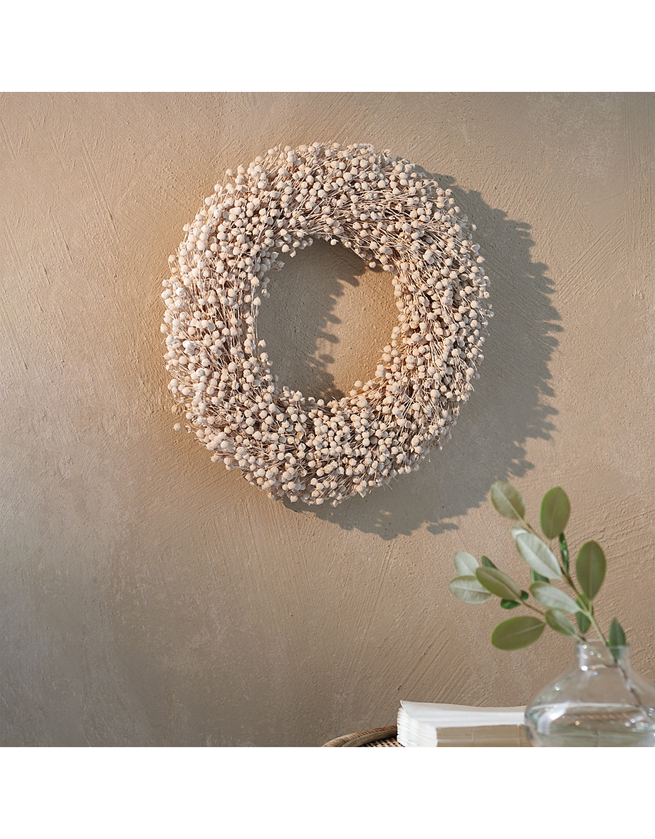 30cm Dried Linum Wreath