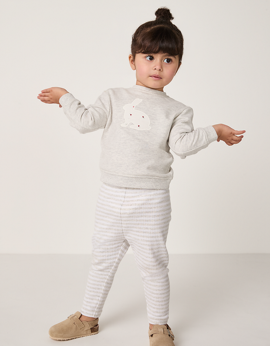 Organic Cotton Bunny Sweatshirt & Leggings Set (0–4yrs)
