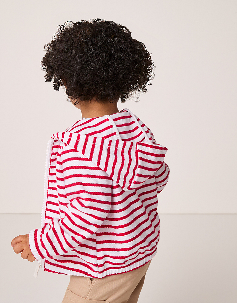 Organic Cotton Terry Stripe Zip Hoodie, Sun T-Shirt & Short Set (0–18mths)