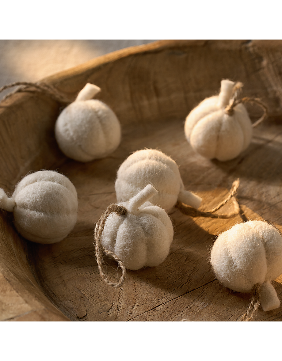 Felt Pumpkin Decorations – Set of 6