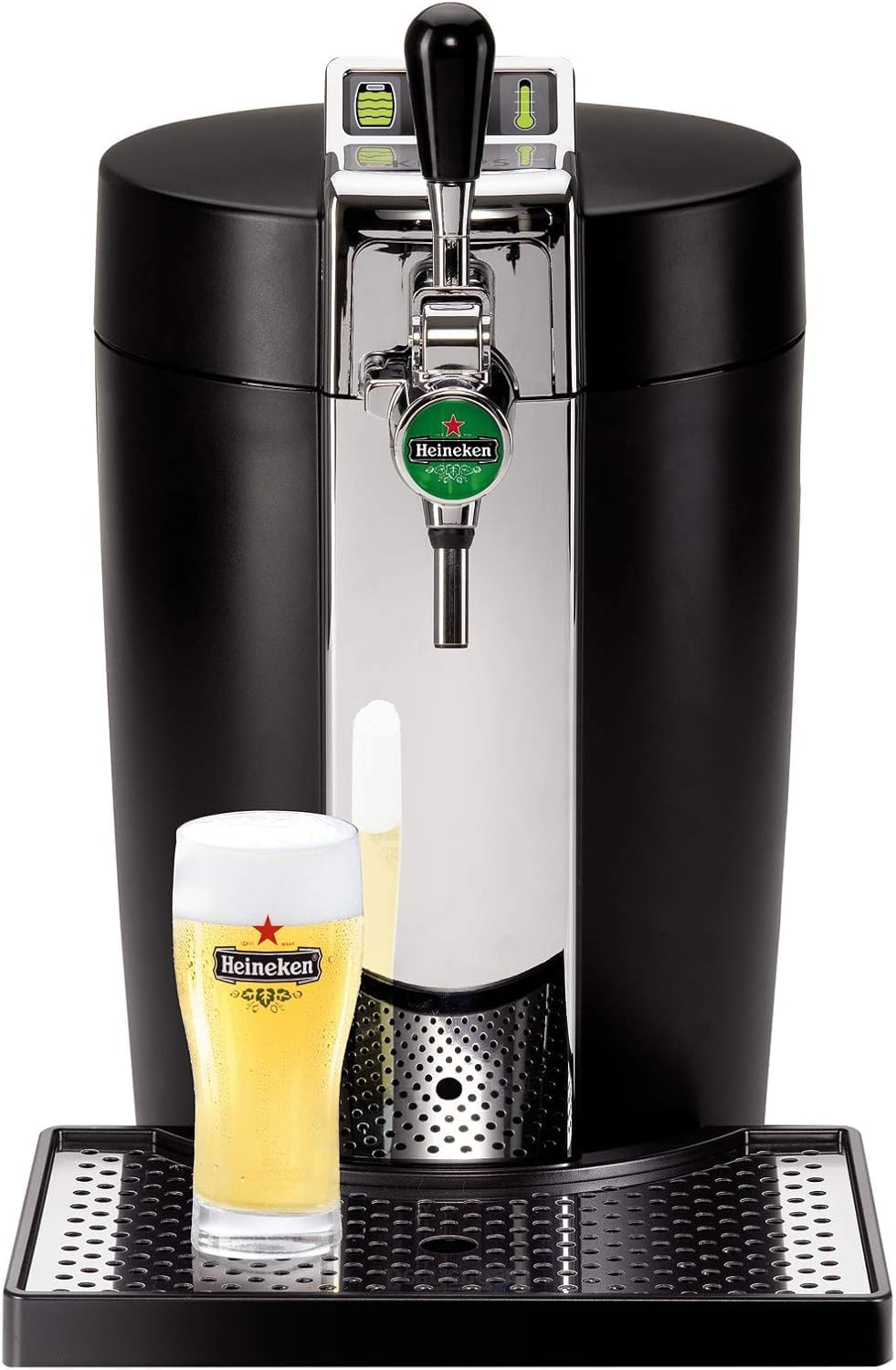 BEERTENDER Machine à bière pression, Compatible avec les fûts de 5 L, Tireuse à bière, Pompe à bière, Indicateur température, Indicateur volume restant VB700800