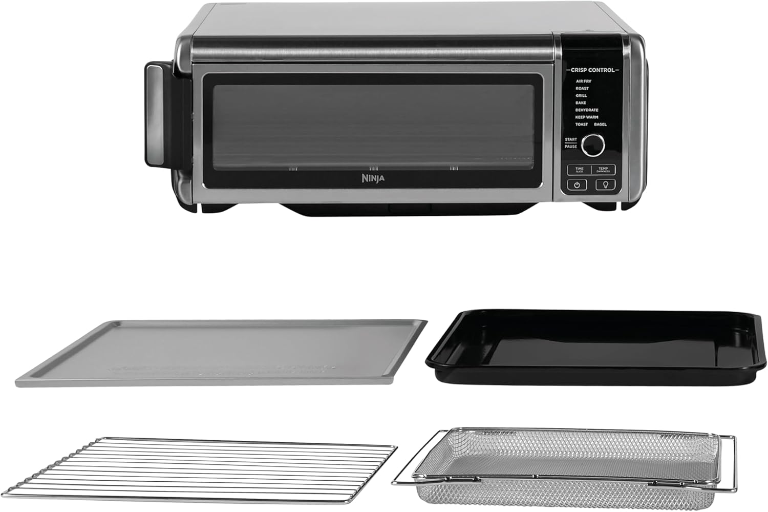 Foodi Four Multifonctions 8-en-1, Mini four portable, surfaces de travail, four multifonctions avec 8 fonctions de cuisson ; Air Fry, Rôtir, Griller, Cuire et plus encore. Argent/Noir SP101EU