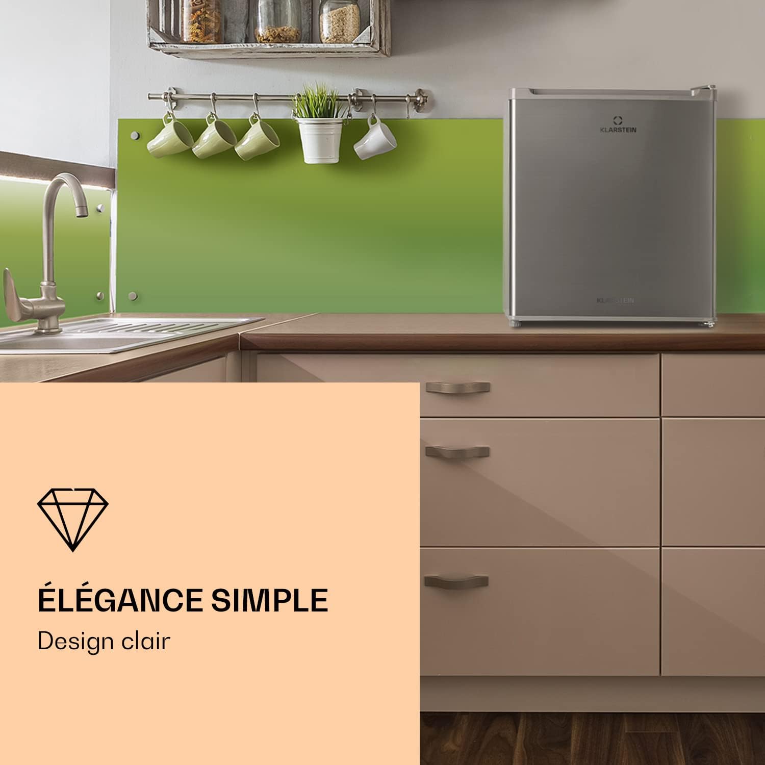 Klarstein Mini Congelateur Armoire, Petit Congélateur pour la Chambre et la Maison, Mini congélateur 33L, Congelateur Petite Taille avec Etagère, Econome en Energie, Appareil à glaçons et Grattoir