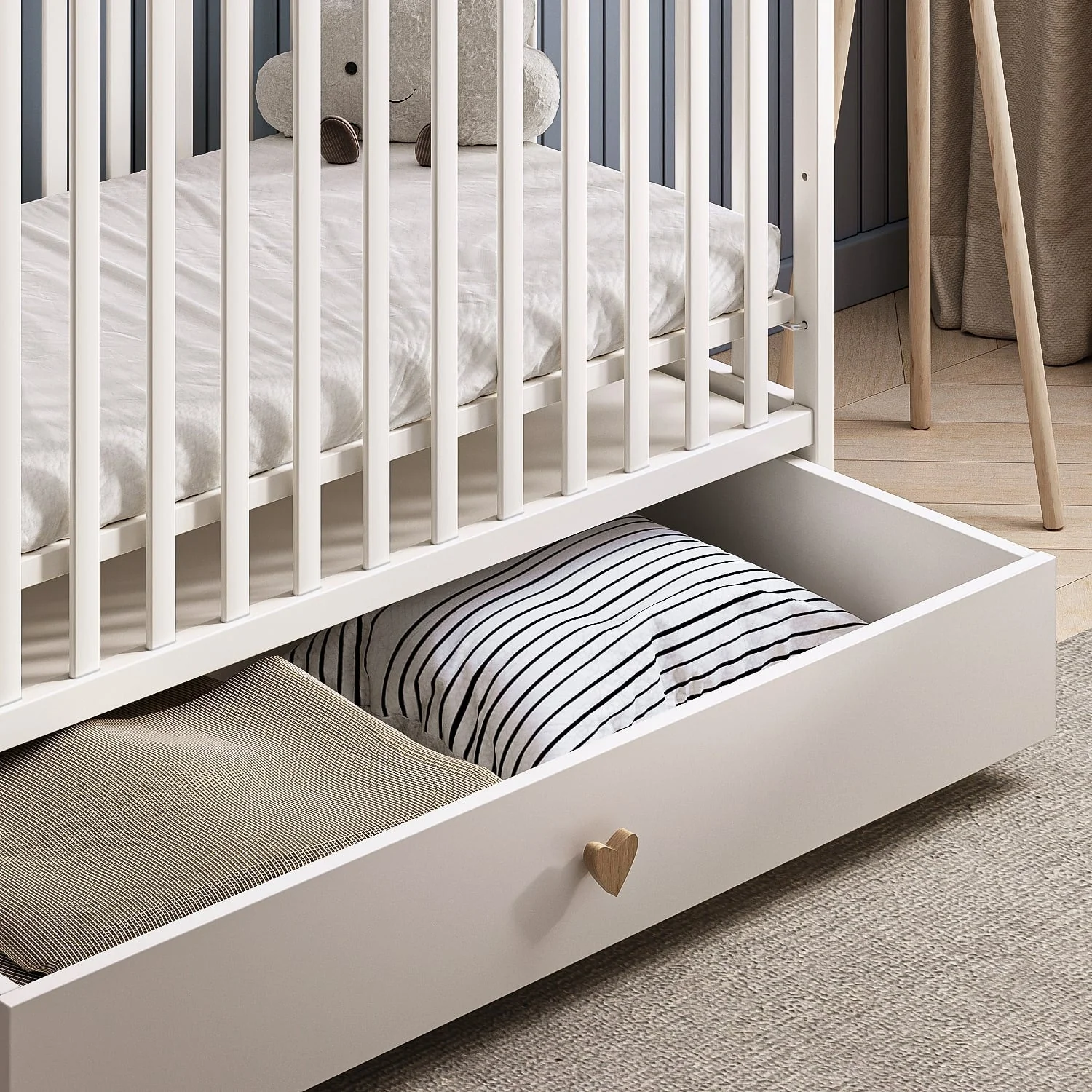 Letto per bambini BK WIGWAM MAX con cassetto e ruote 120×60 cm