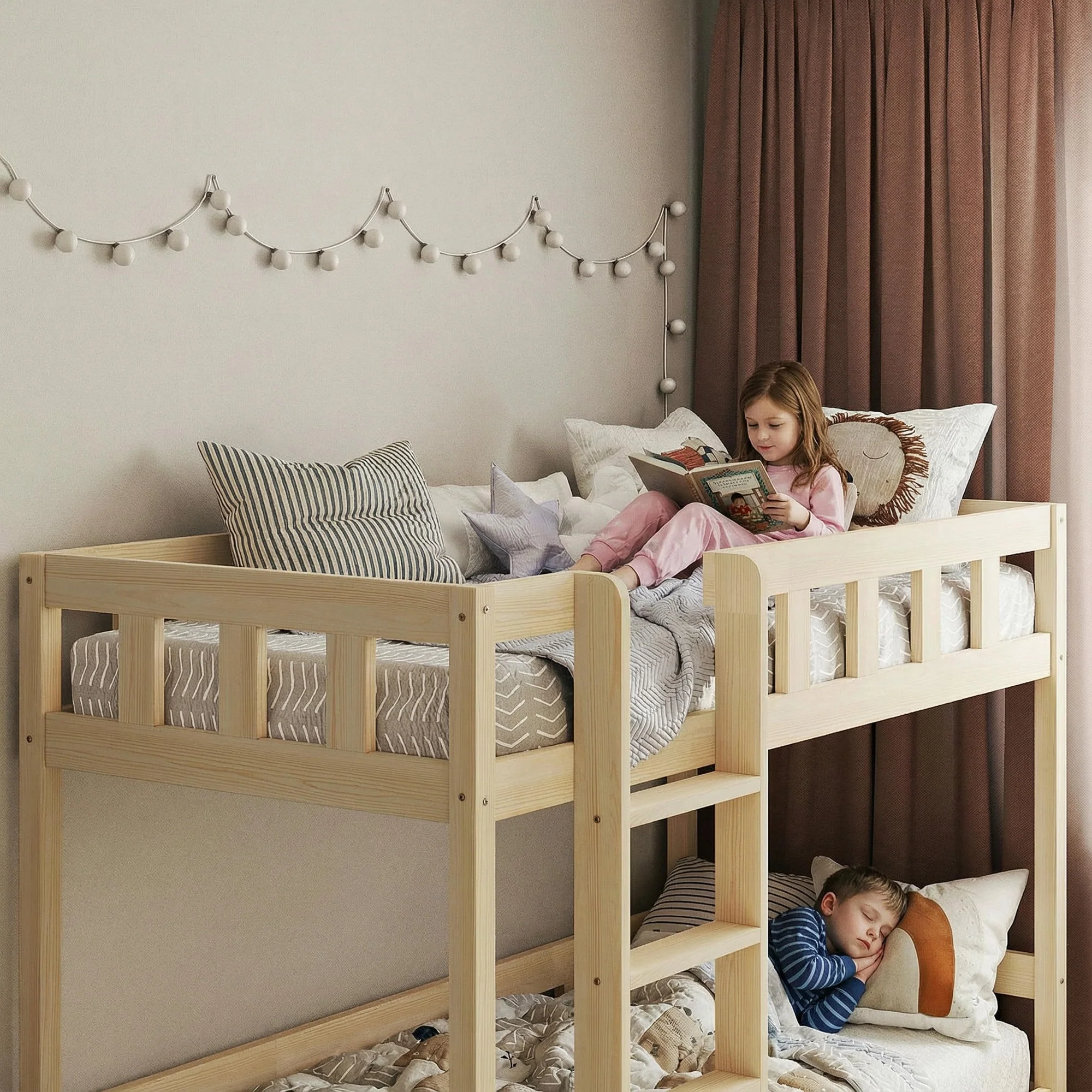 BusyKids Letto a Castello TOTO-TWIN con Scala – per due bambini 200×90 cm