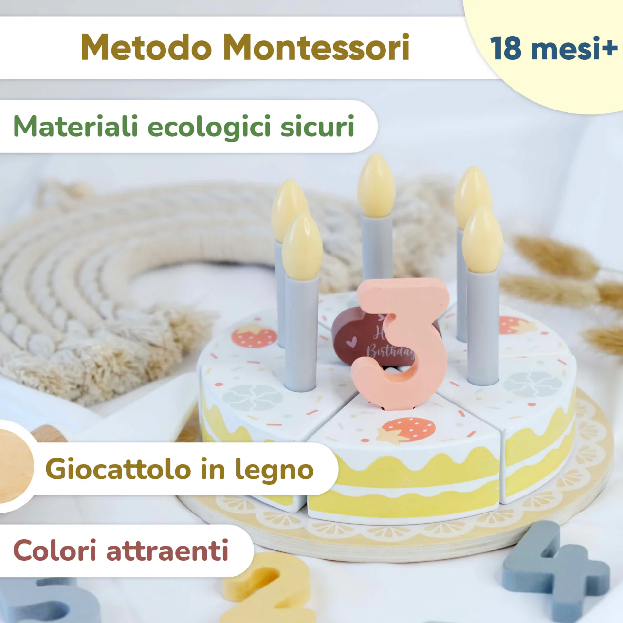 Torta in legno giocattolo per bambini BusyKids