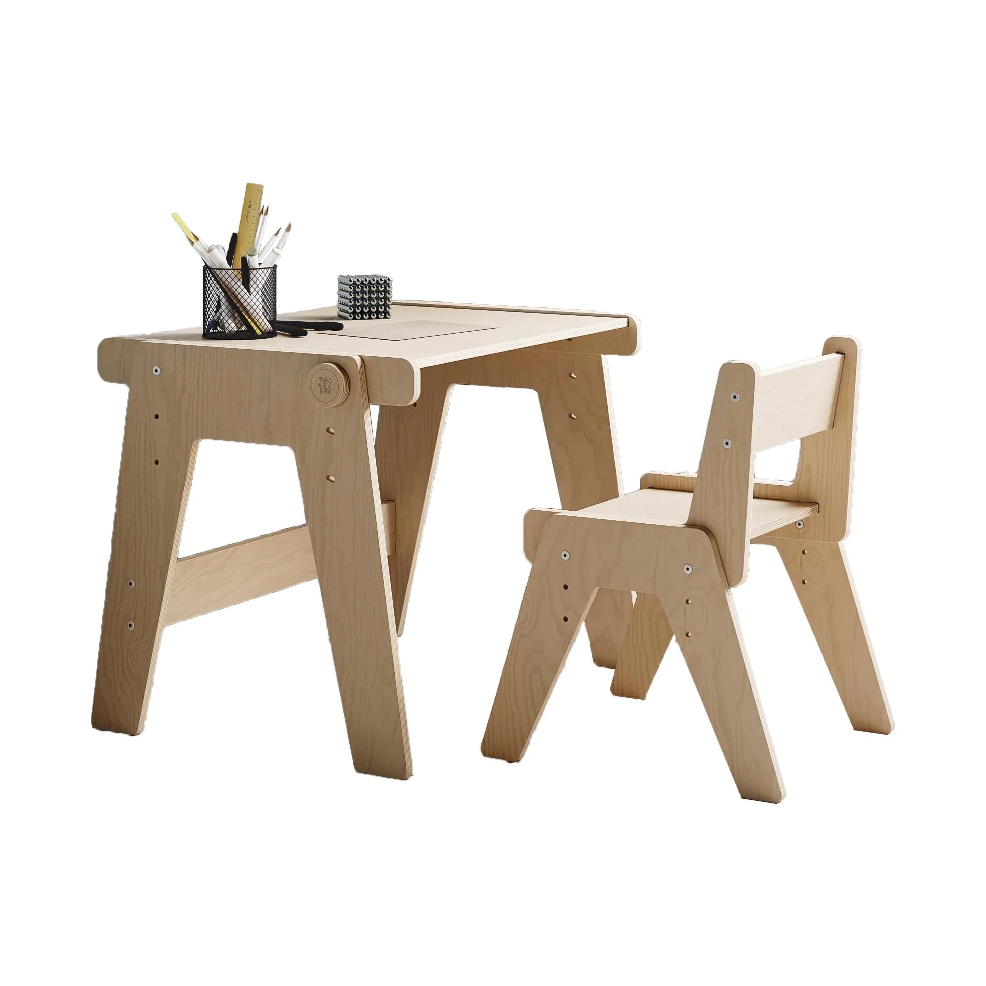 Tavolo Montessori e sedia per bambini - Natura