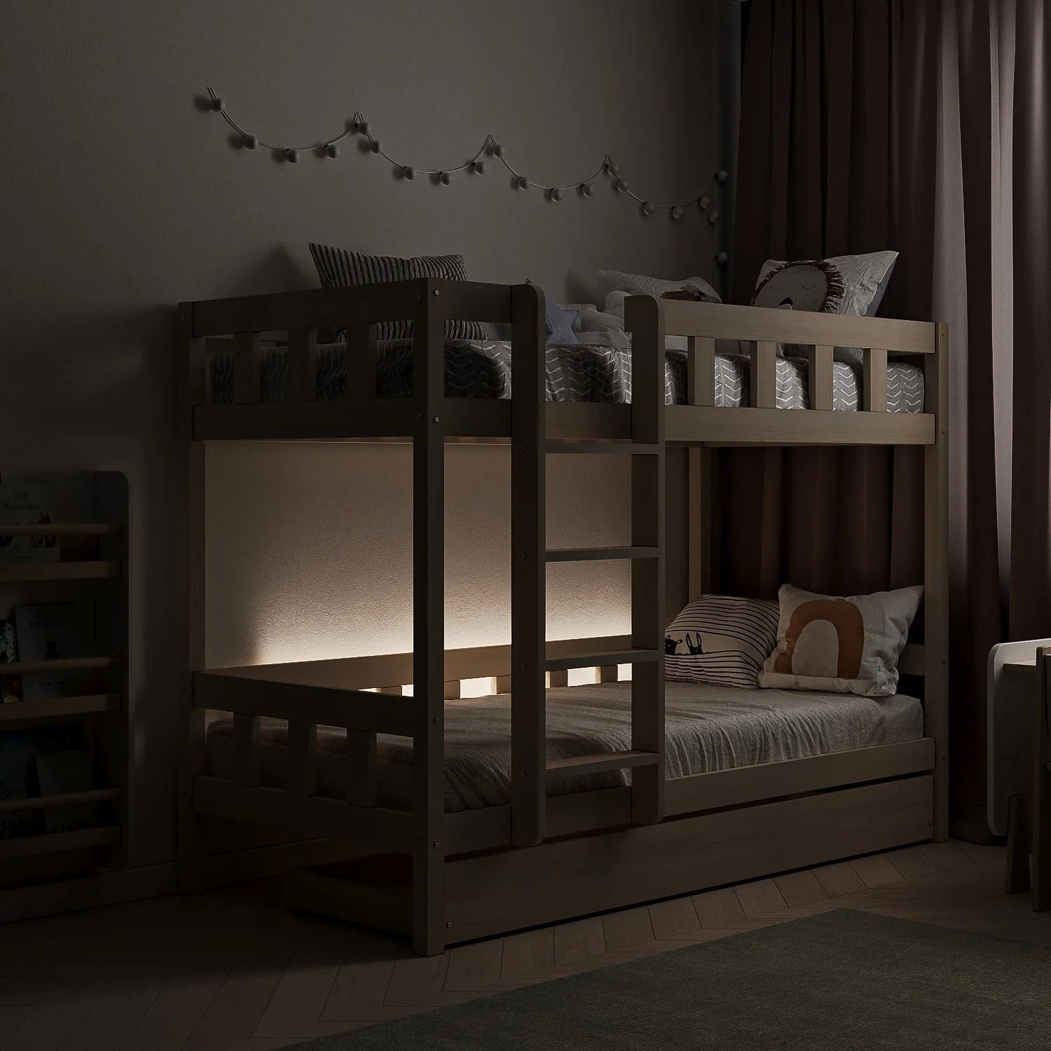 BusyKids Letto a Castello TOTO-TWIN con Scala – per due bambini 200×90 cm