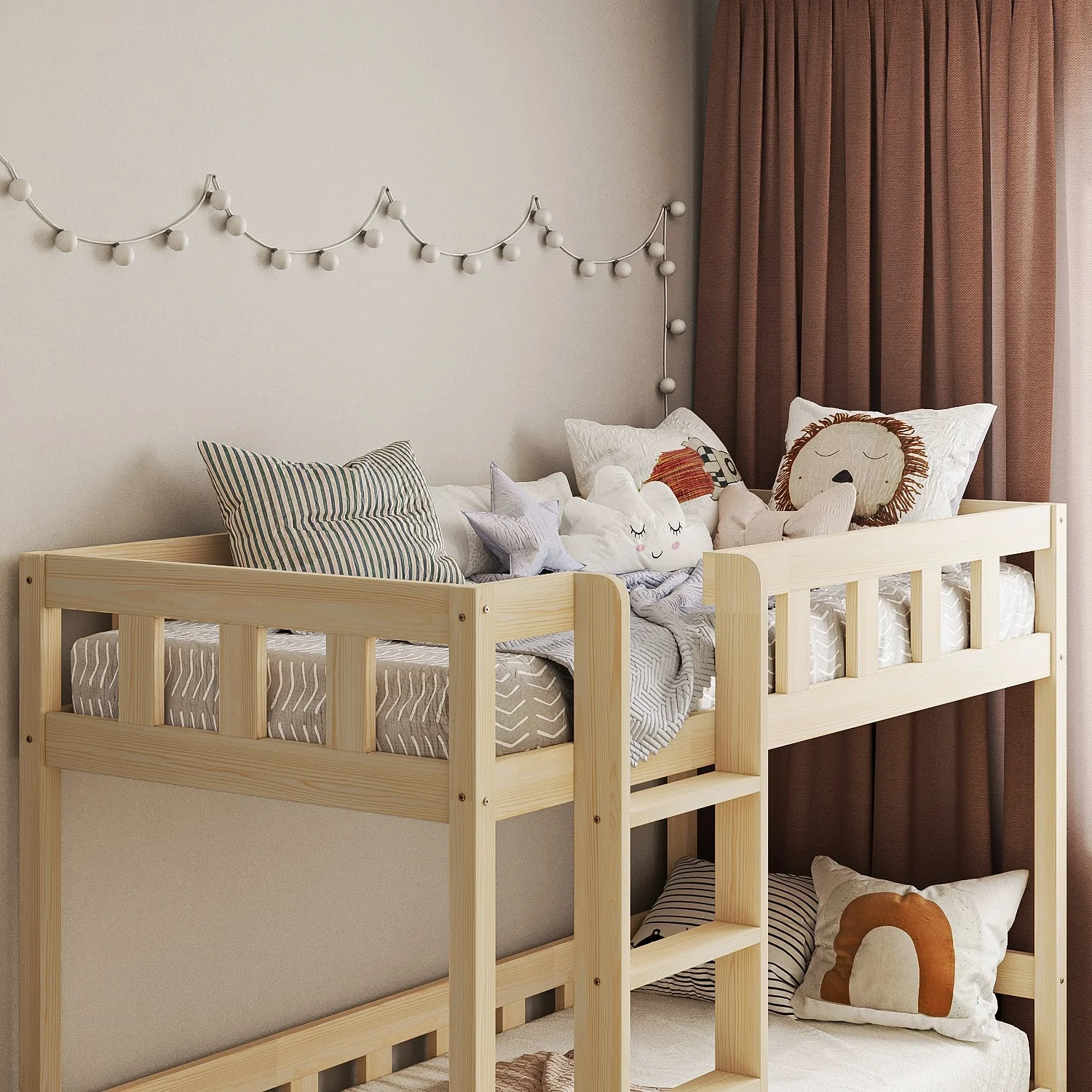 BusyKids Letto a Castello TOTO-TWIN con Scala – per due bambini 200×90 cm