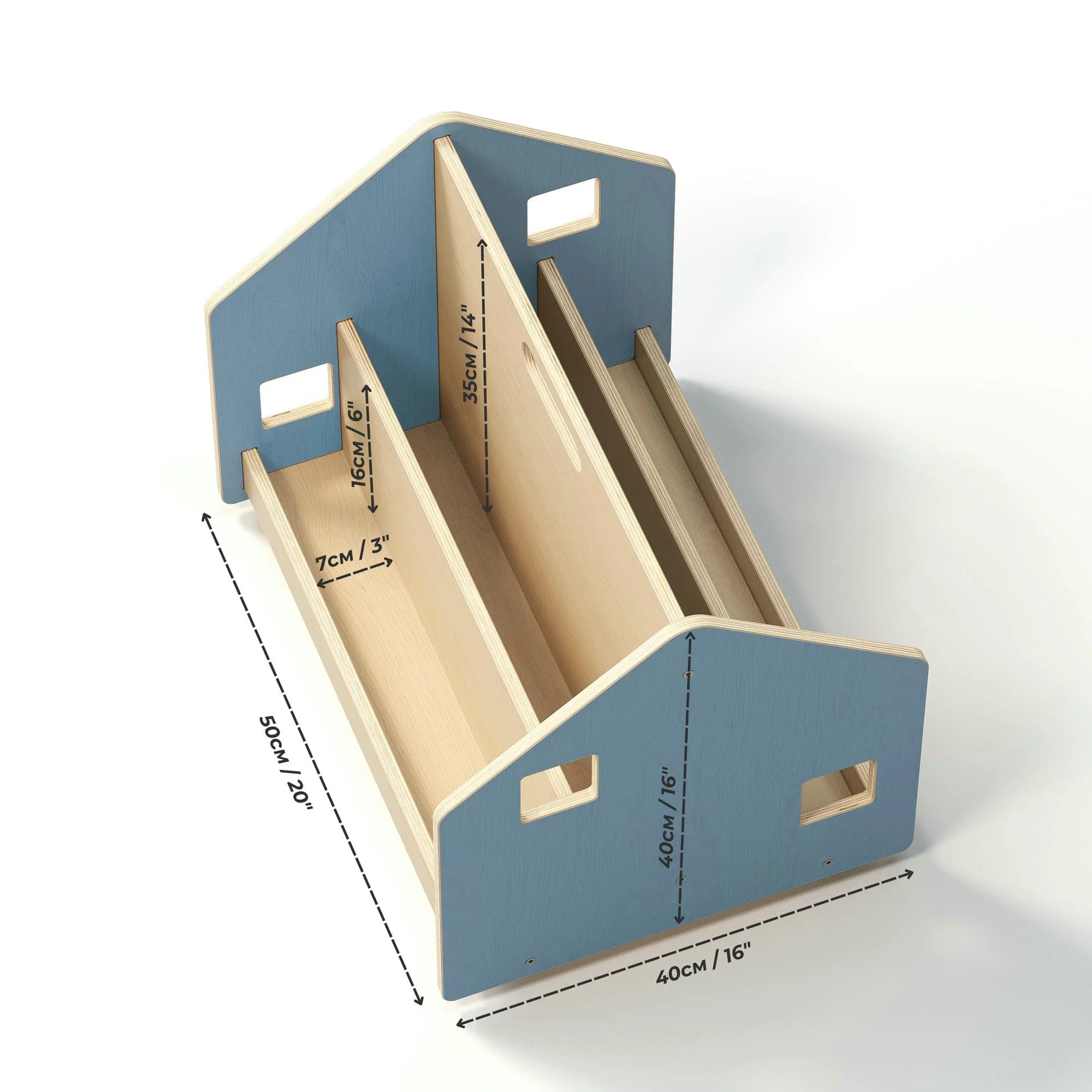 Libreria reversibile su ruote BusyKids - celeste