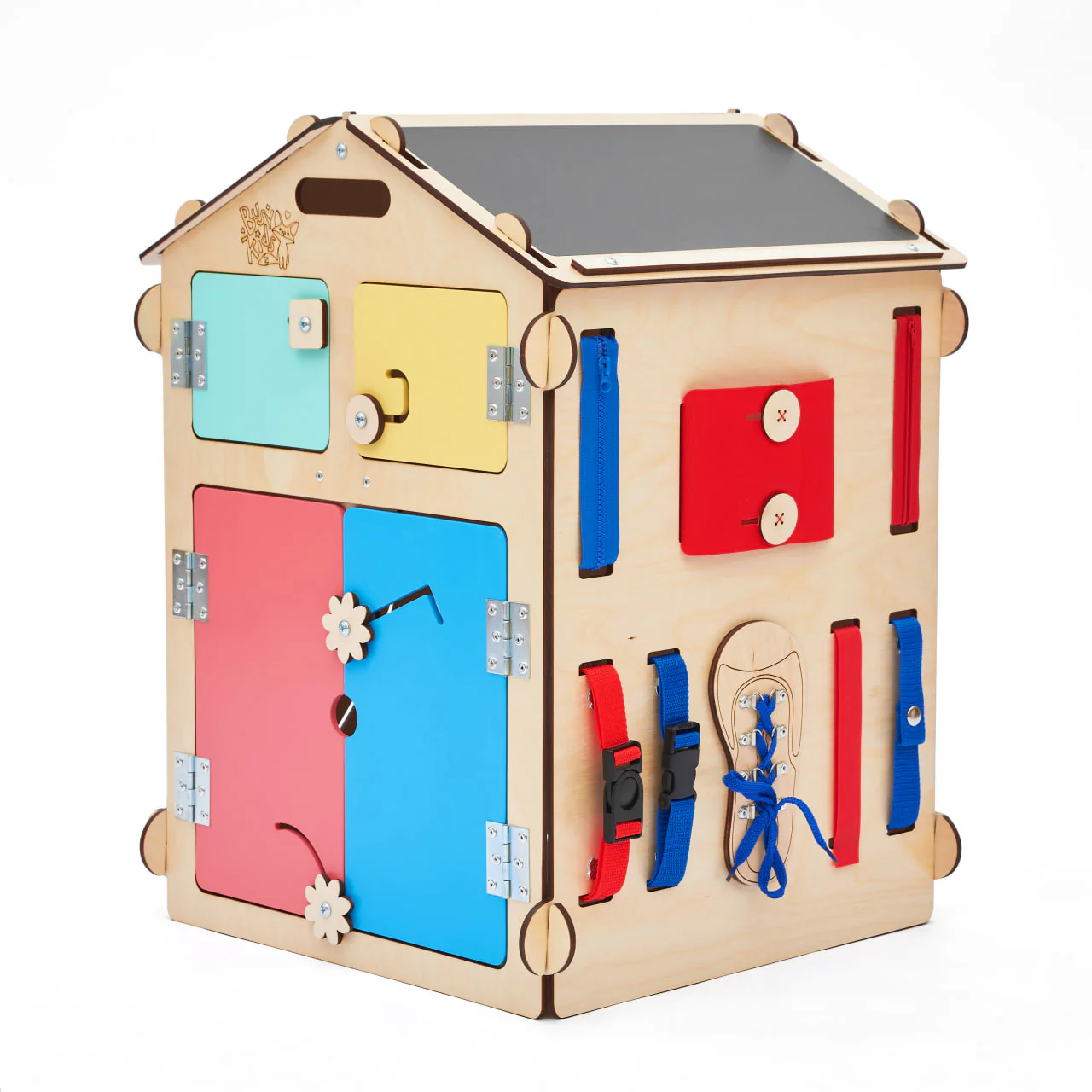 Casetta Montessori in Legno Natura e Busy Cube set