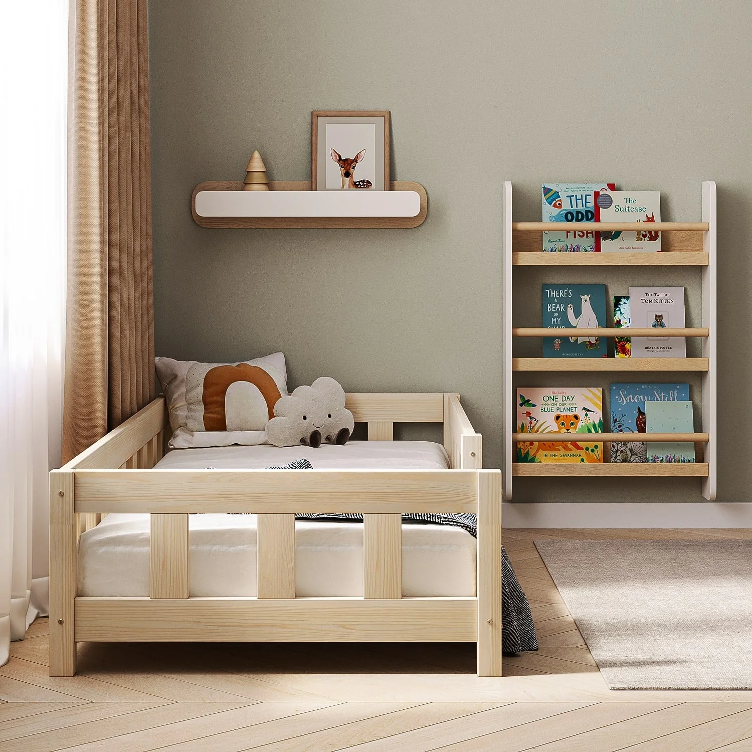 Letto singolo BusyKids STANDART-MAX con sponda frontale di protezione