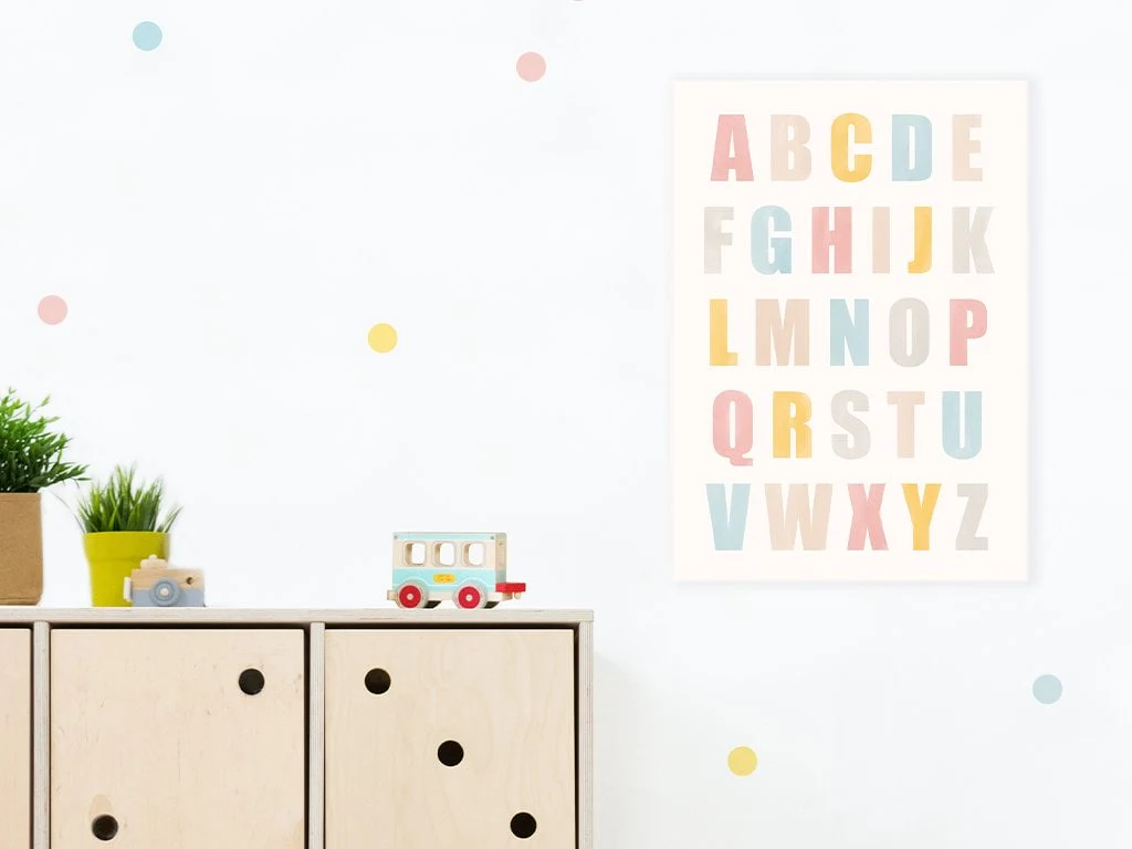 BusyKids Quadro su tela ALPHABET per la cameretta dei bambini