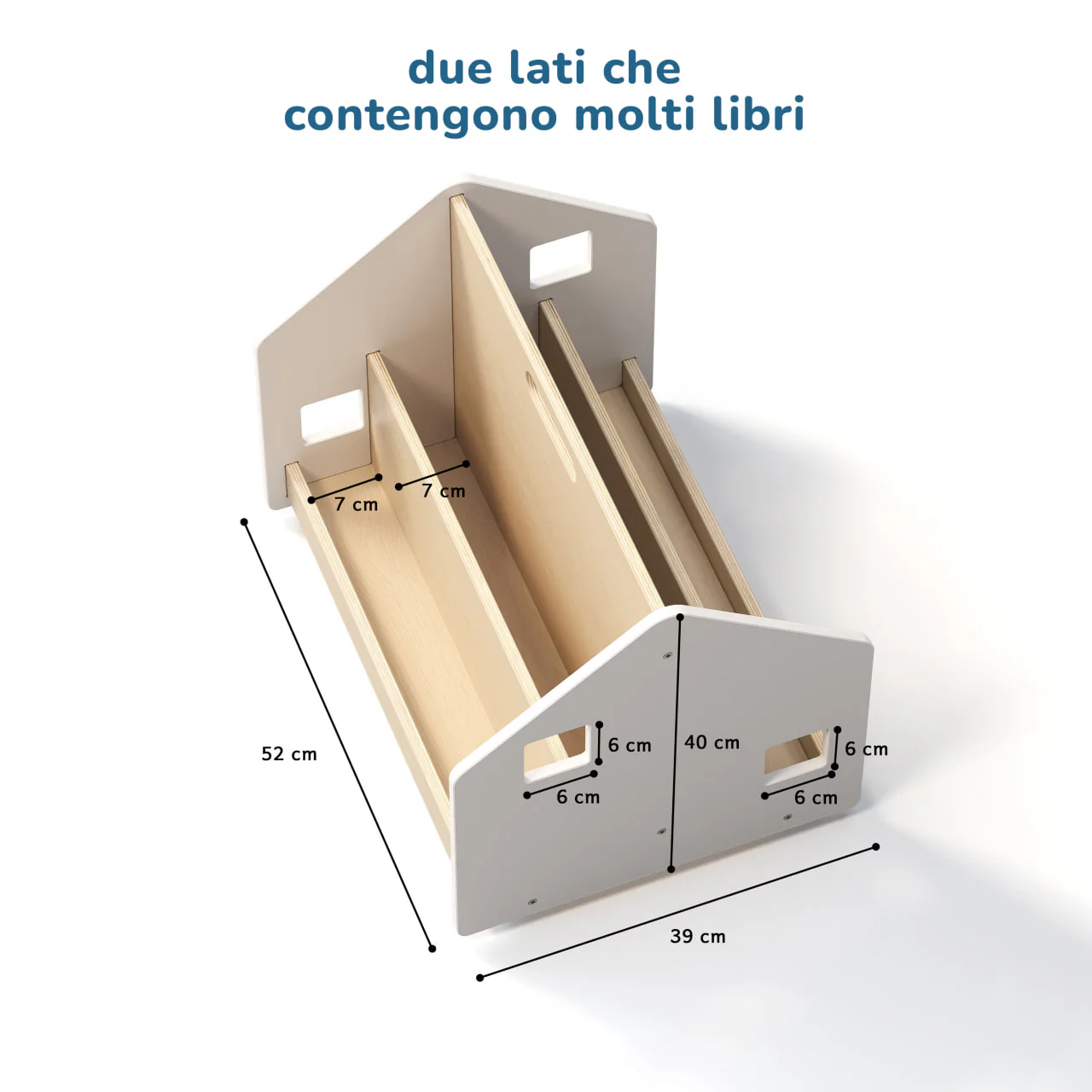 Libreria reversibile su ruote BusyKids - Bianco