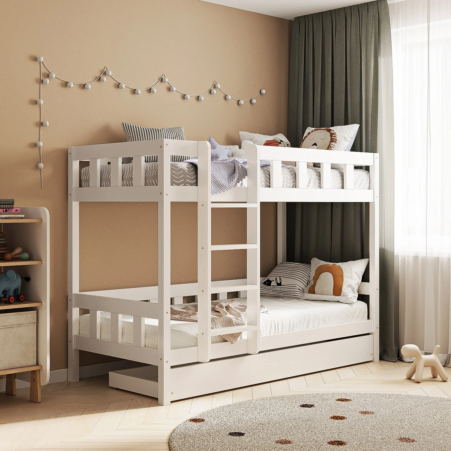 BusyKids Letto a Castello TOTO-TWIN con Scala – per due bambini 200×90 cm