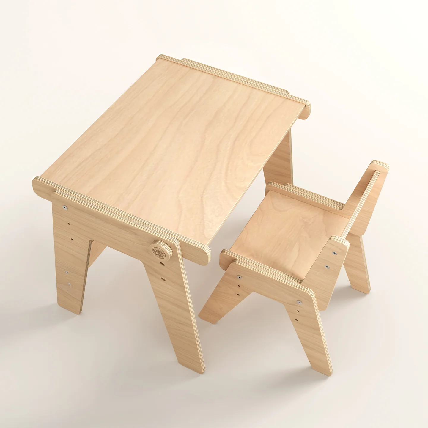 Tavolo Montessori e sedia per bambini - Natura