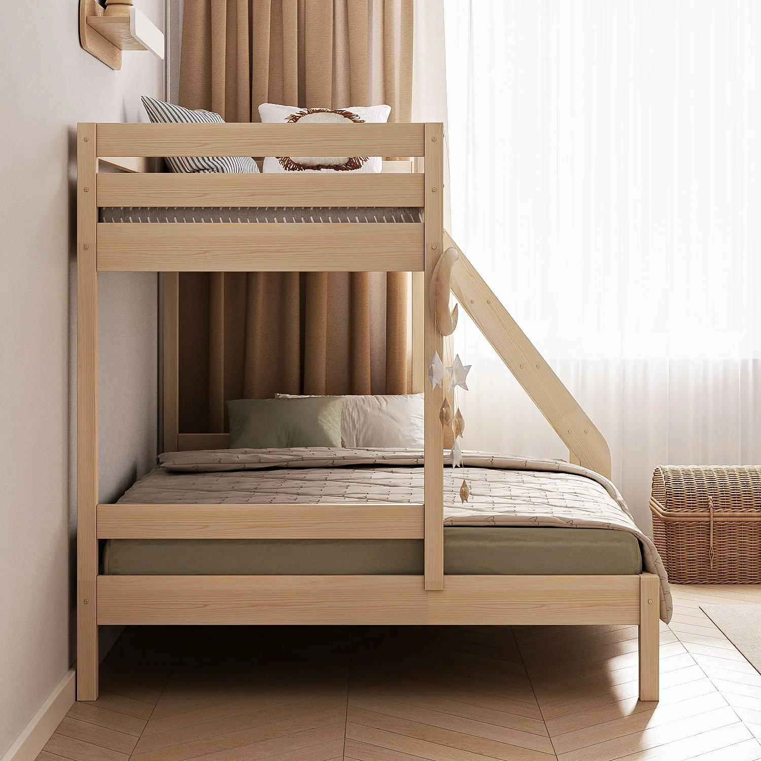 Letto a castello in legno BusyKids FAMI-MAX per 3 persone 200×90/200×140 cm