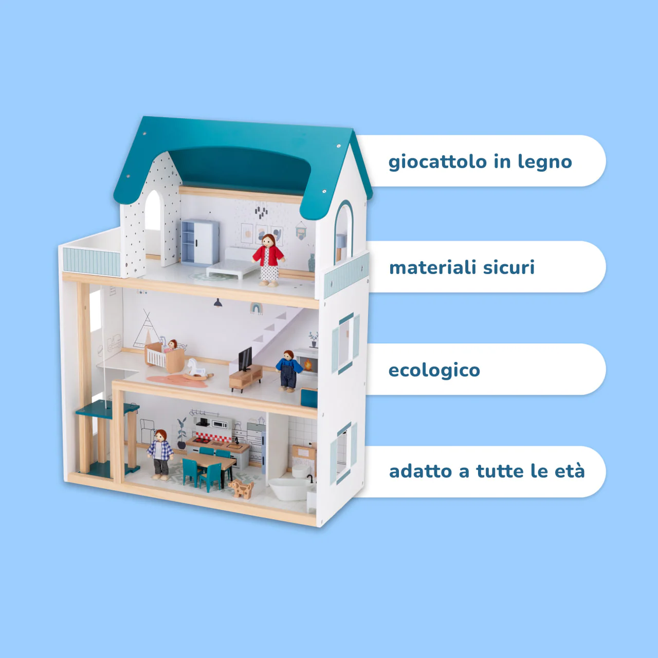 Casa delle bambole in legno BusyKids