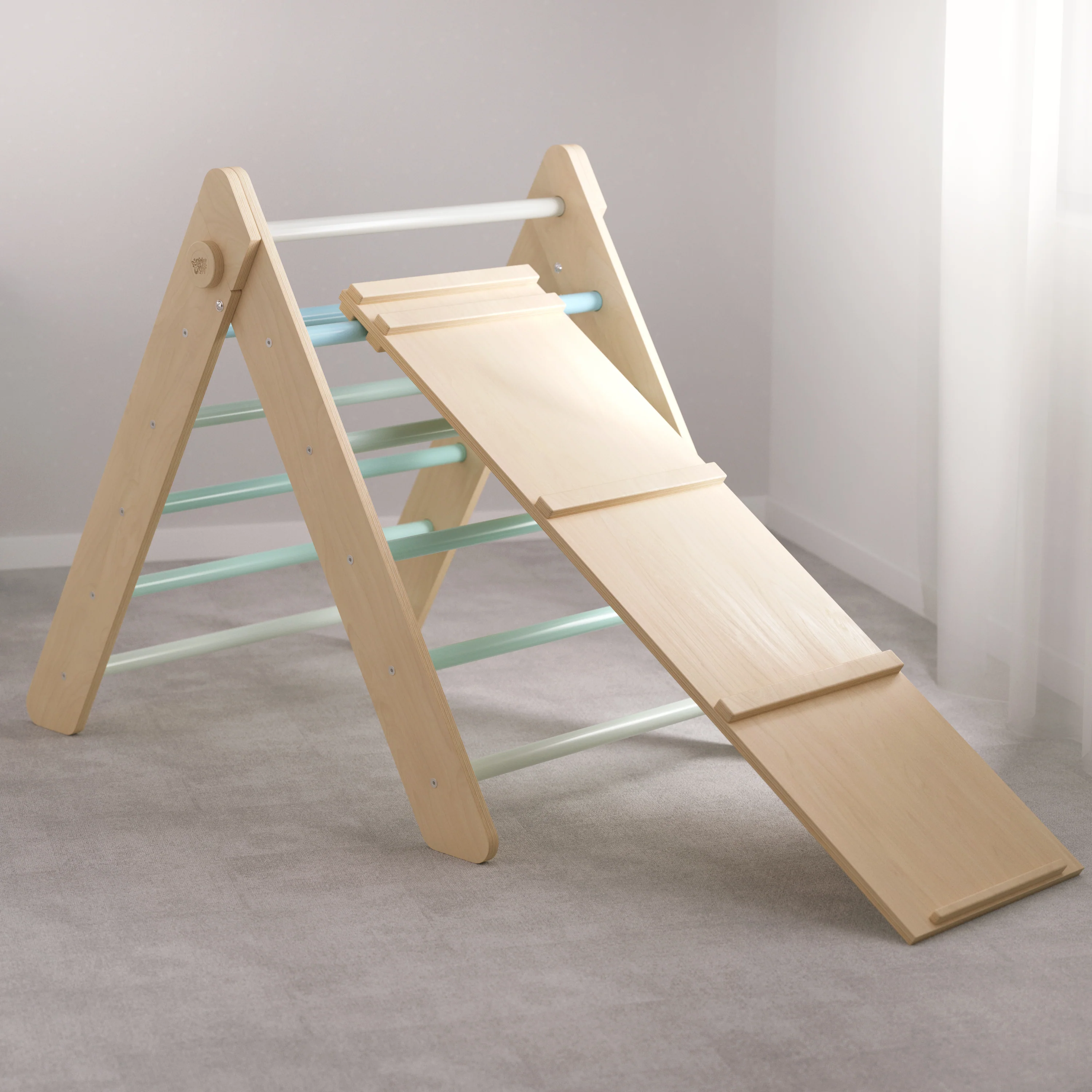 Set di triangolo di Pikler e tavola bifacciale