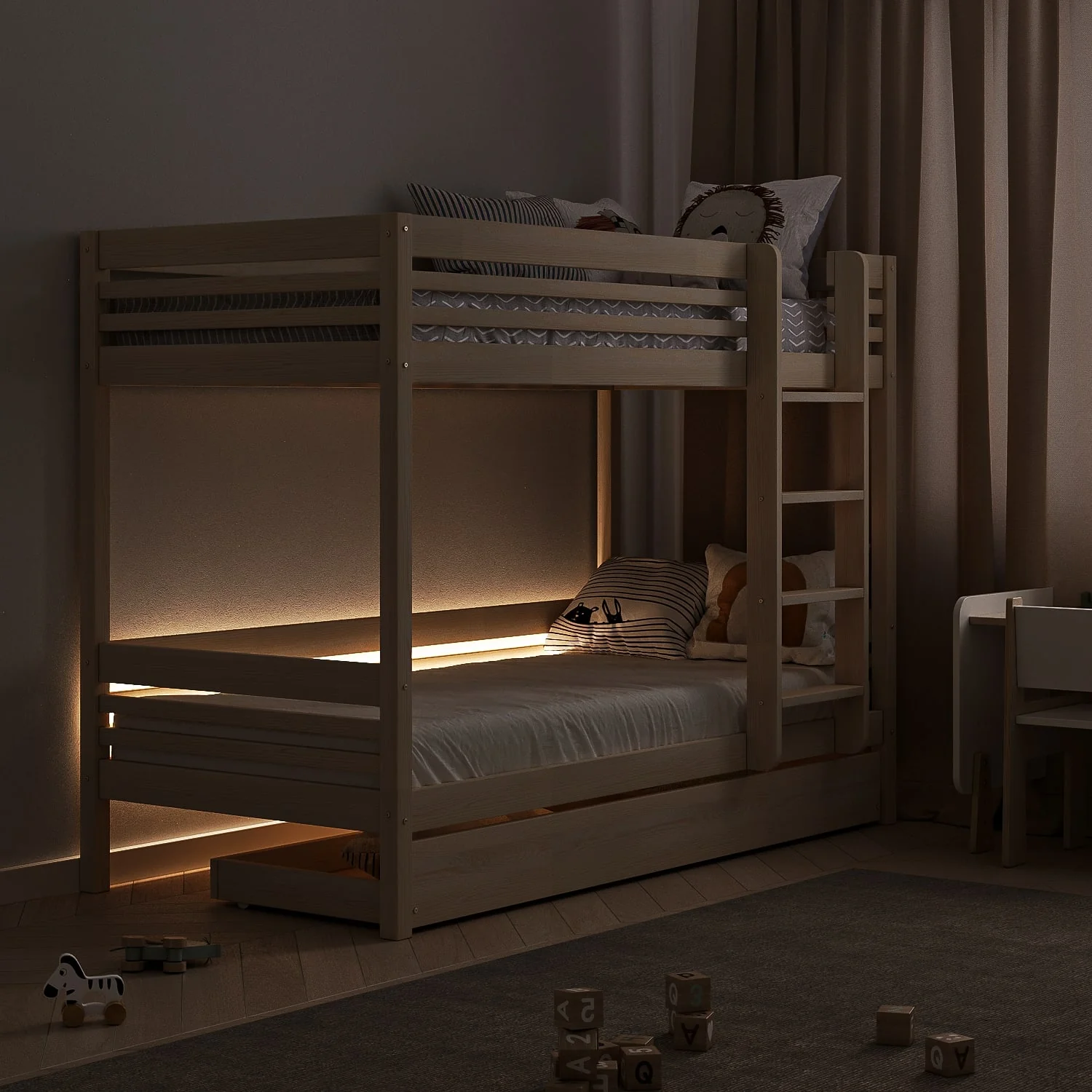 Letto a castello BusyKids TORI-MAX con scala 90×200 cm