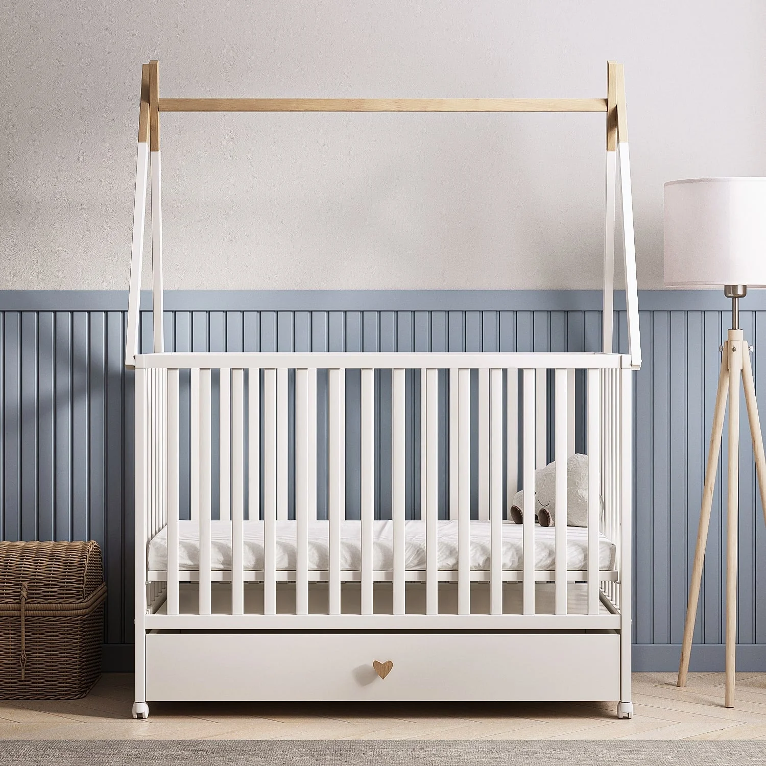 Letto per bambini BK WIGWAM MAX con cassetto e ruote 120×60 cm