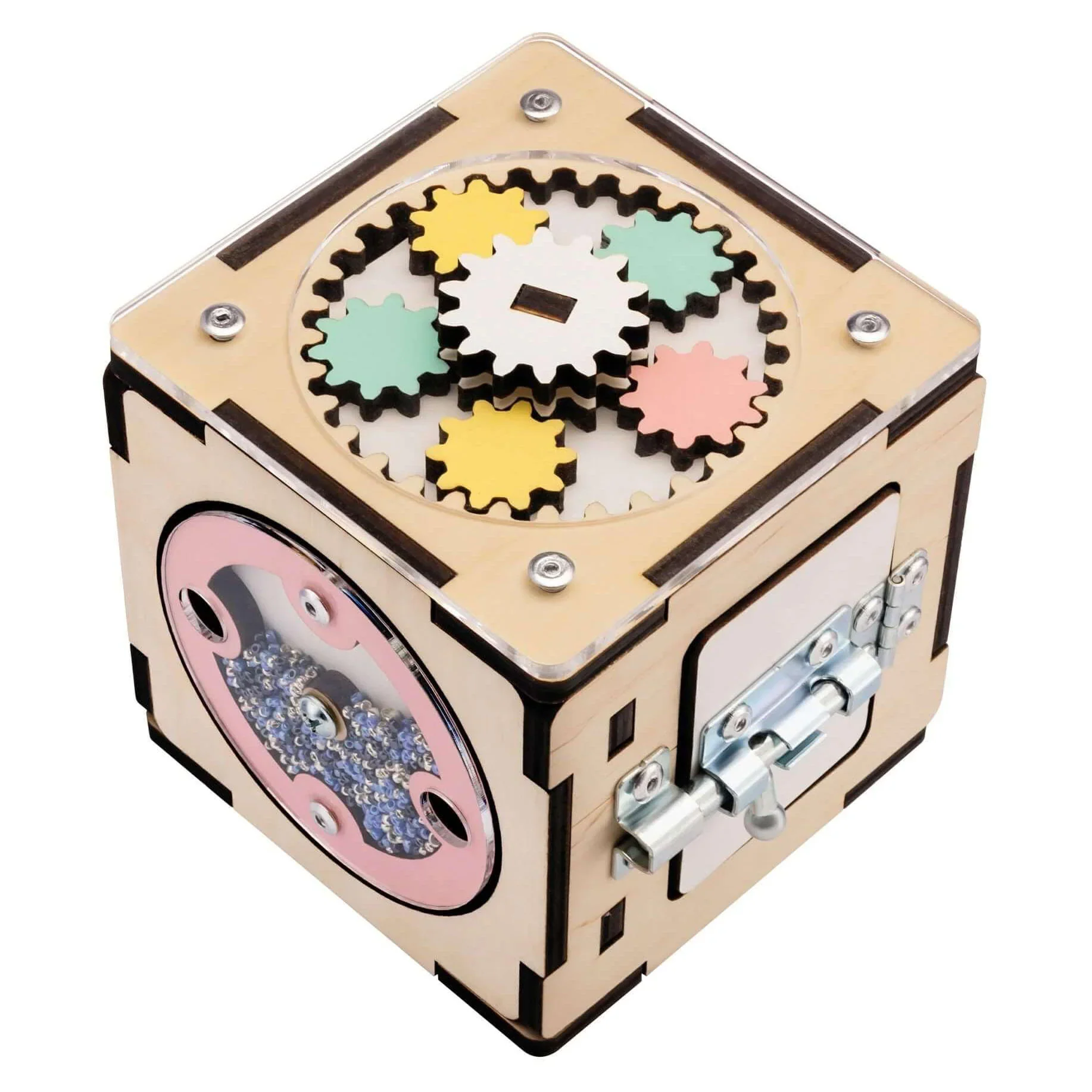 Casetta Montessori in Legno Bianco e Busy Cube set