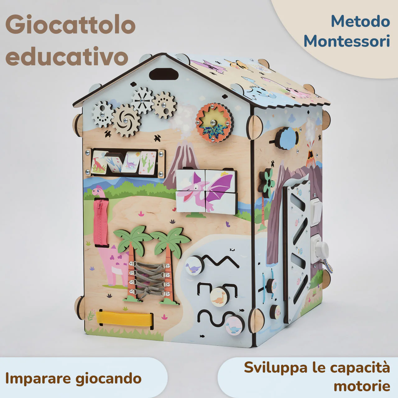 Casetta Montessori in Legno DINO con illuminazione