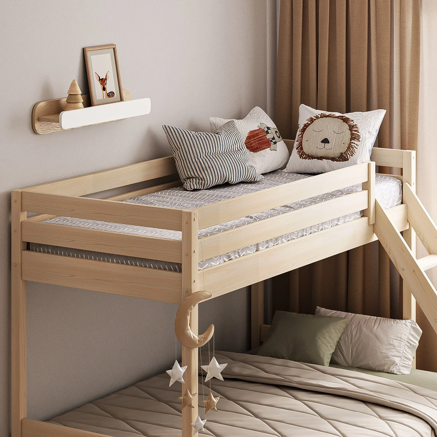 Letto a castello in legno BusyKids FAMI-MAX per 3 persone 200×90/200×140 cm