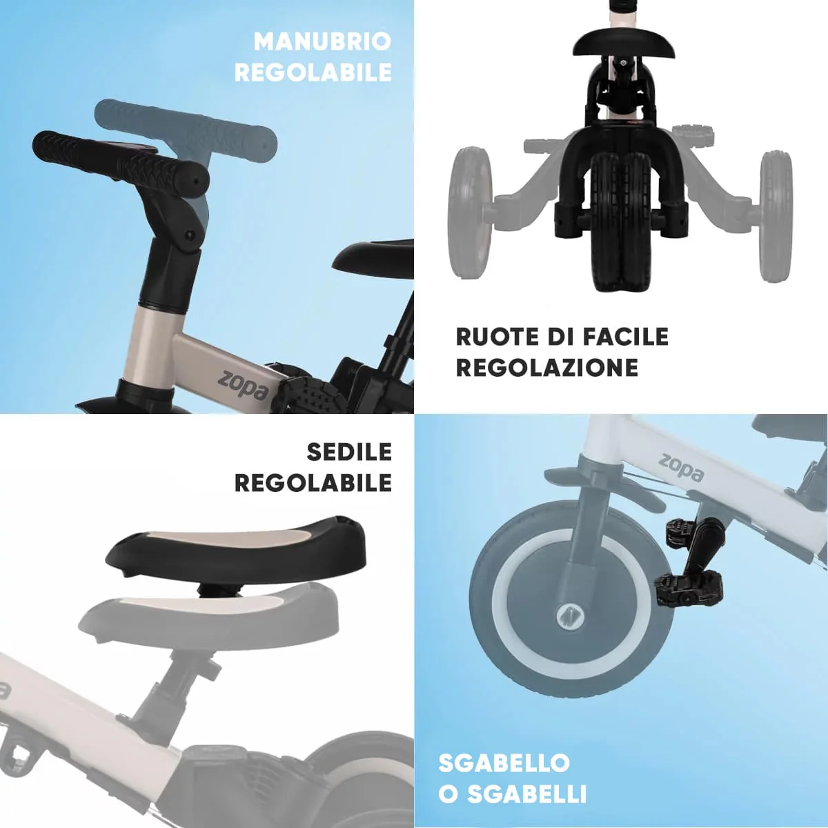 ZOPA Razor Pro 6in1 Triciclo – Evolutivo e versatile per la crescita