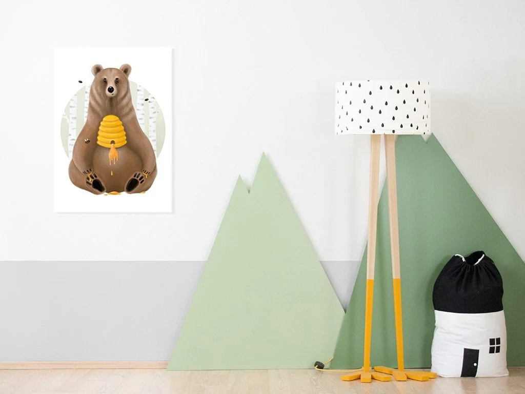 BusyKids Quadro su tela BEAR per la cameretta dei bambini