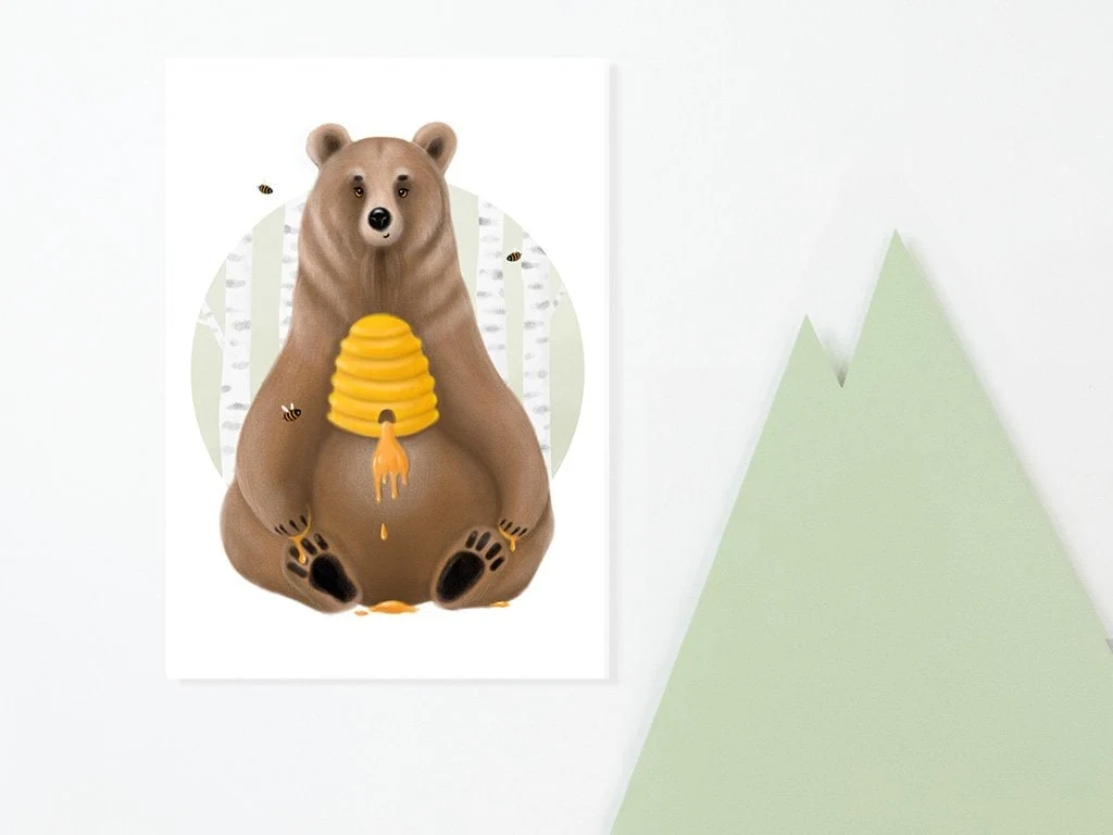 BusyKids Quadro su tela BEAR per la cameretta dei bambini