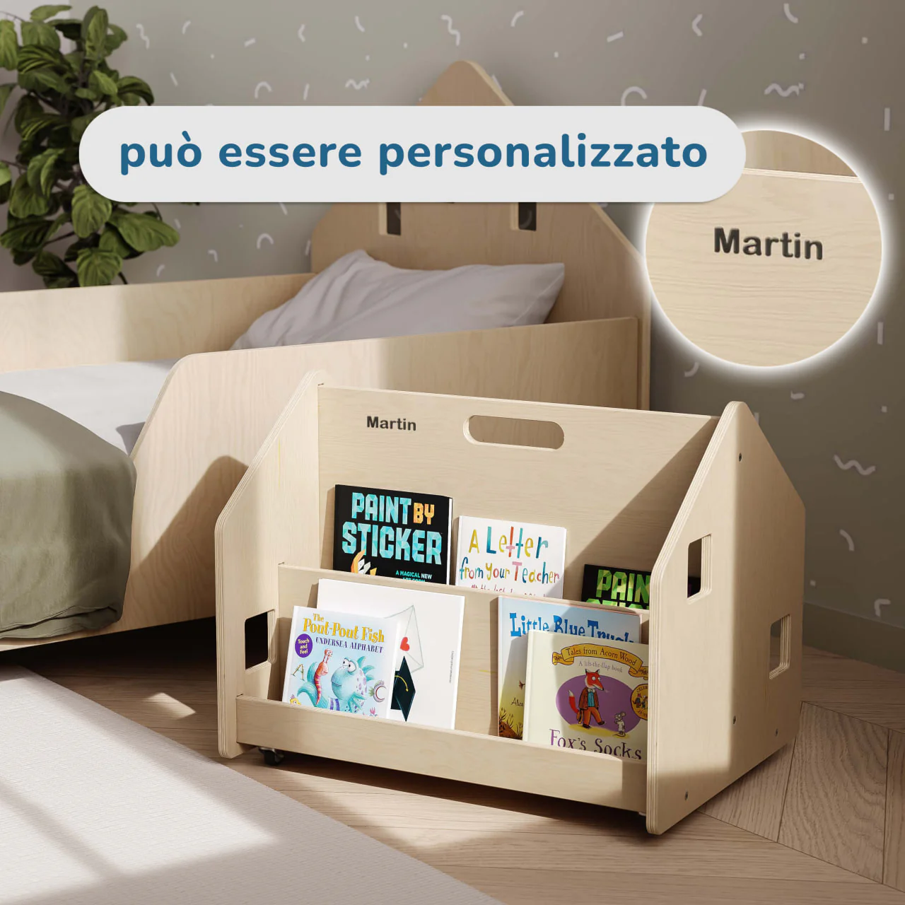Libreria reversibile su ruote BusyKids - Natura