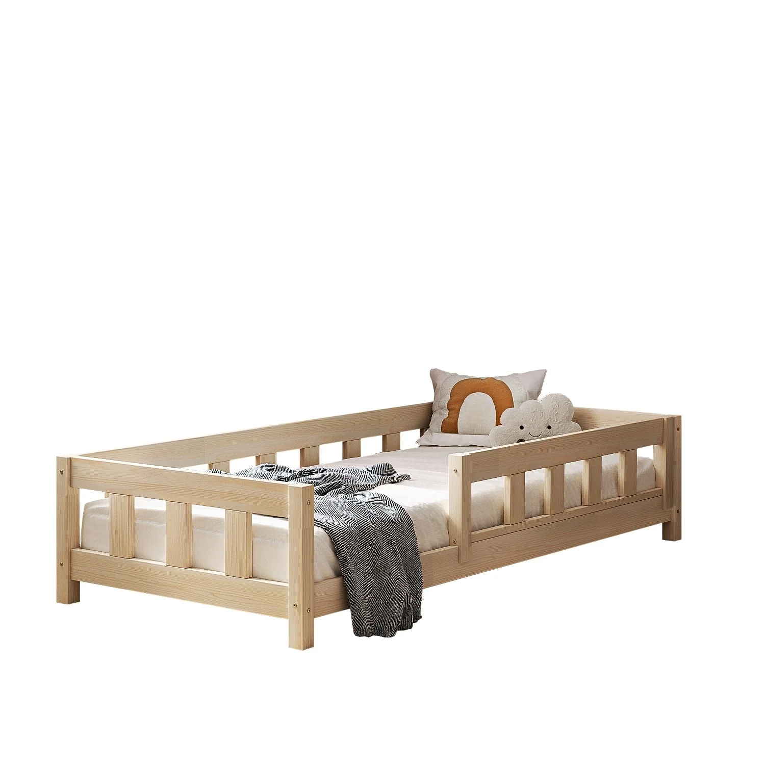 Letto singolo BusyKids STANDART-MAX con sponda frontale di protezione