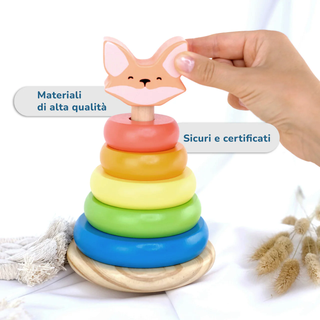 Piramide in legno per bambini 