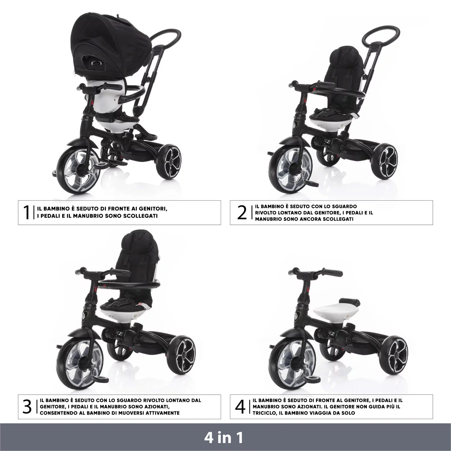 ZOPA Prime Triciclo – Evolutivo, sicuro e confortevole dai 6 mesi