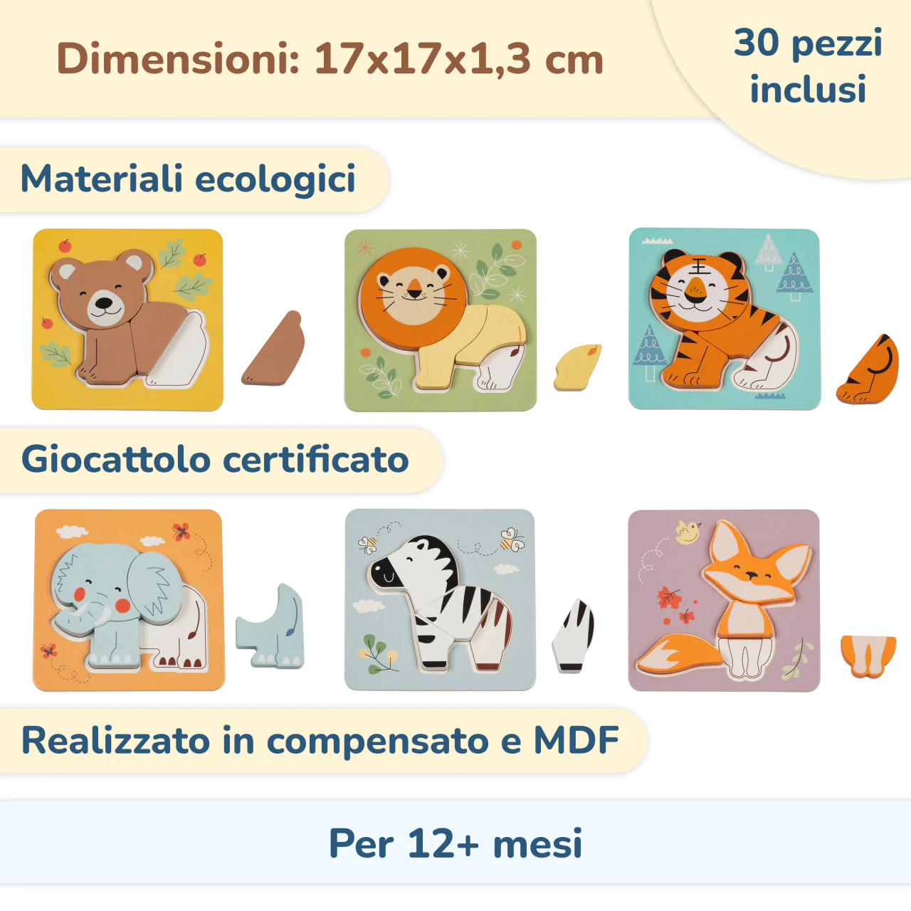 BusyKids Set puzzle “Animali”