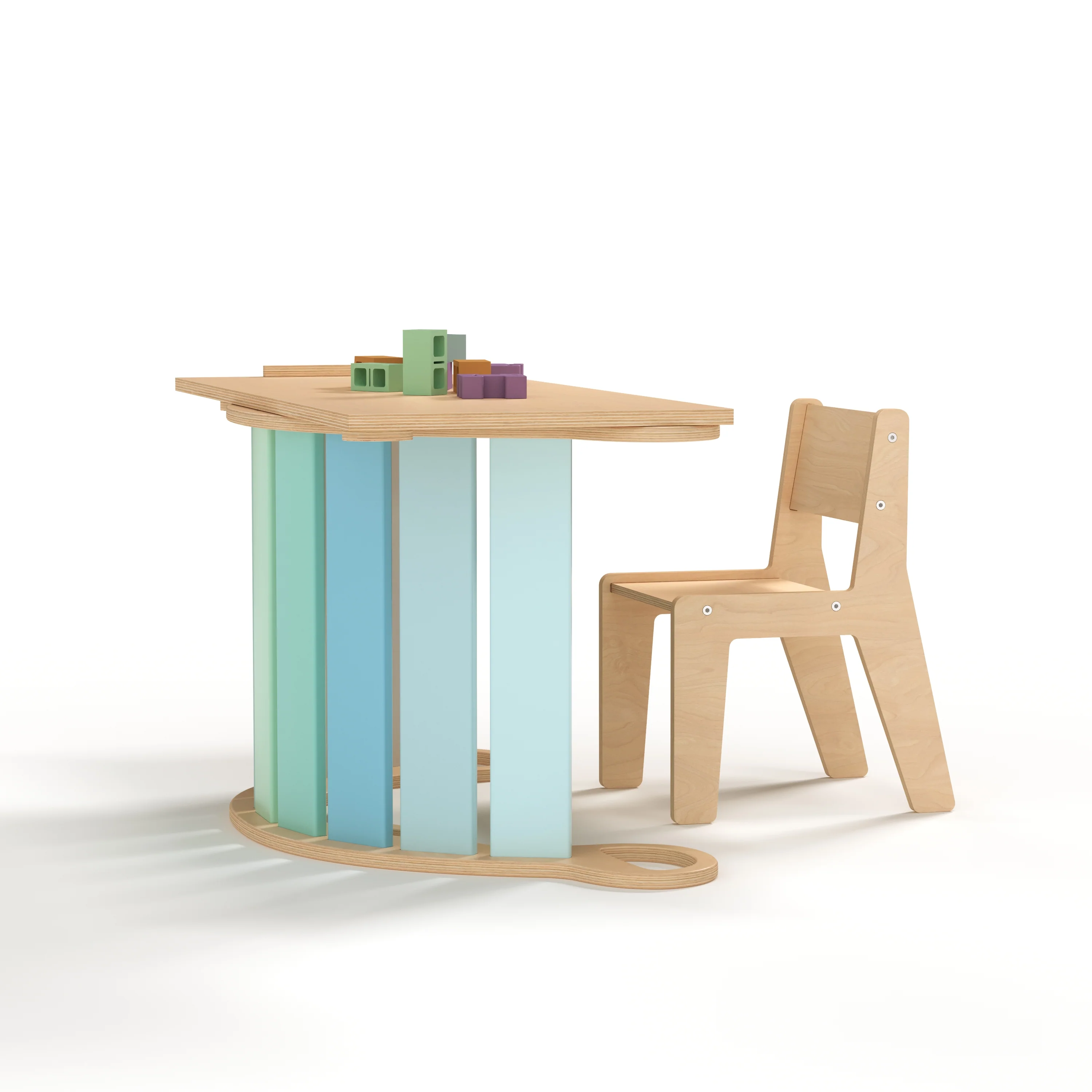 BusyKids Altalena e tavola bifacciale + sedia - colore menta