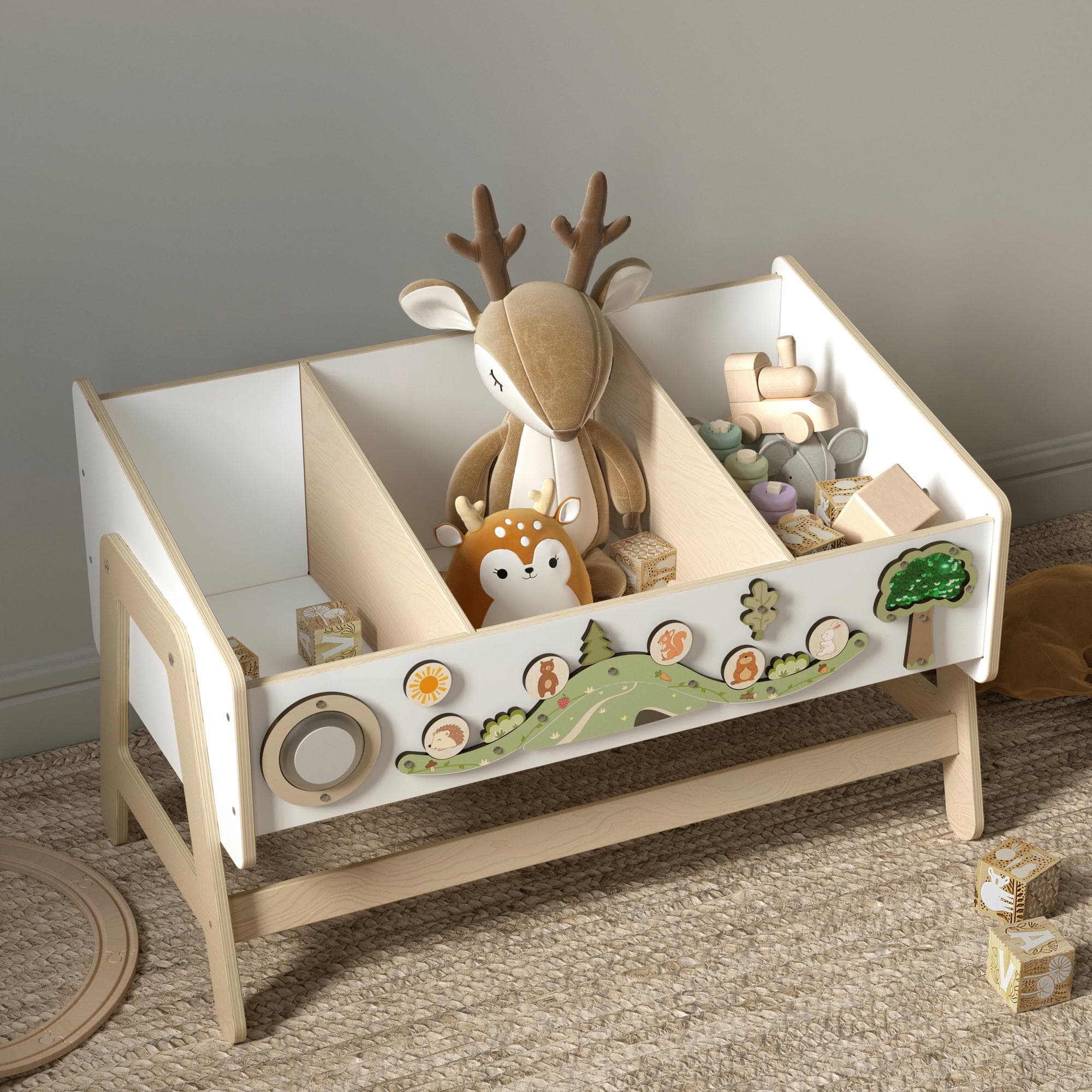 Scaffale per giocattoli / Tavolino + Libreria / Sedia LILU