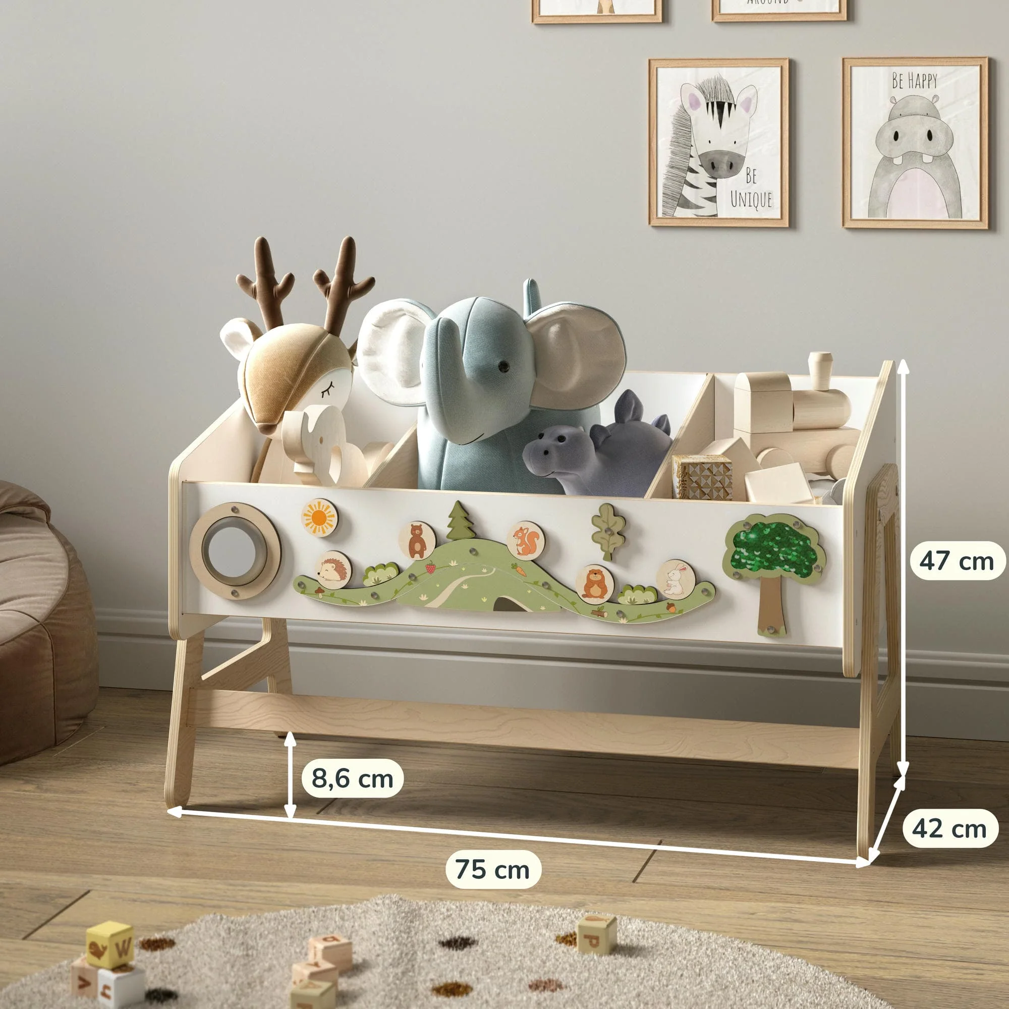 Scaffale per giocattoli / Tavolino + Libreria / Sedia LILU