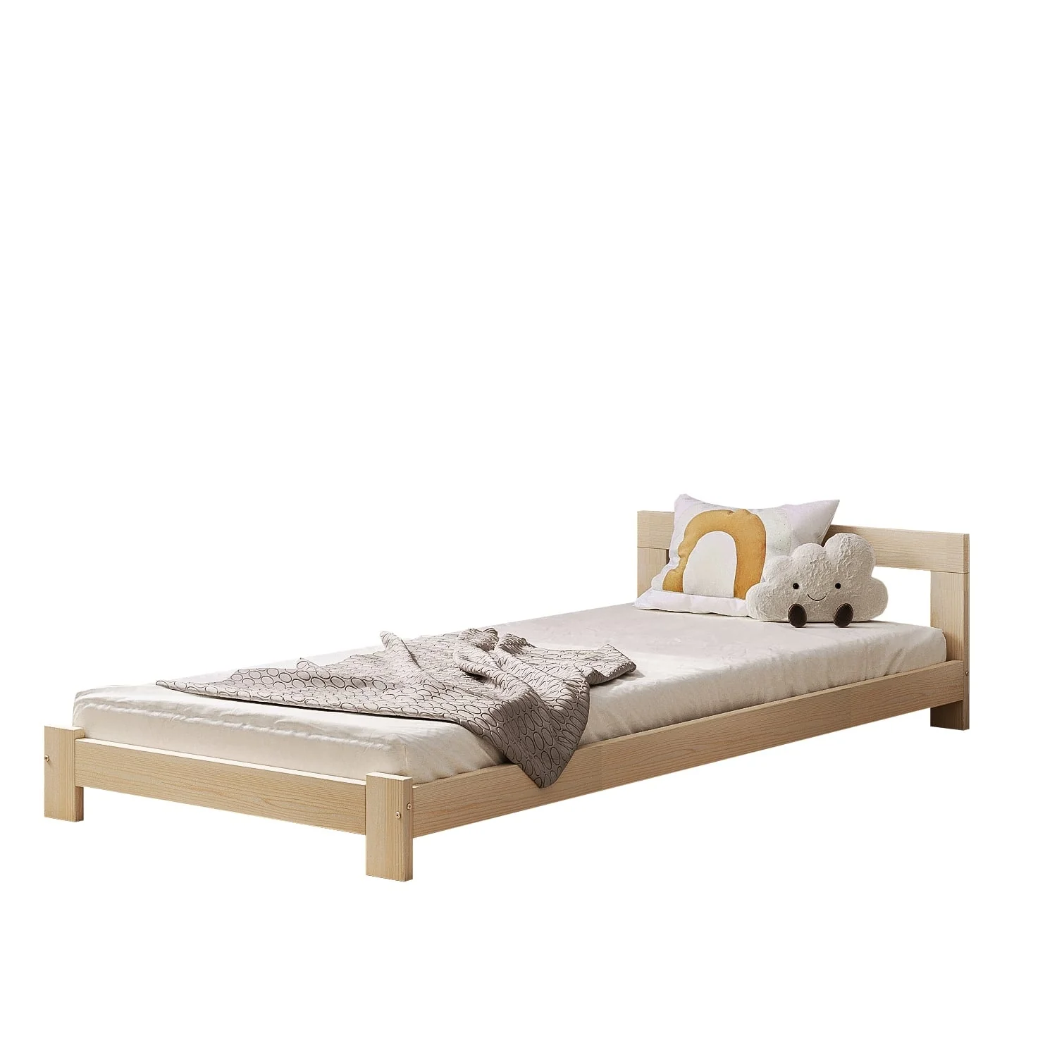 Letto singolo in legno per bambini BusyKids BASE con testiera