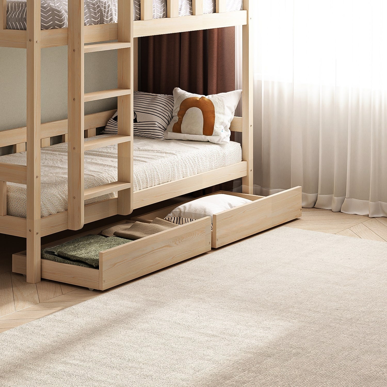 BusyKids Letto a Castello TOTO-TWIN con Scala – per due bambini 200×90 cm