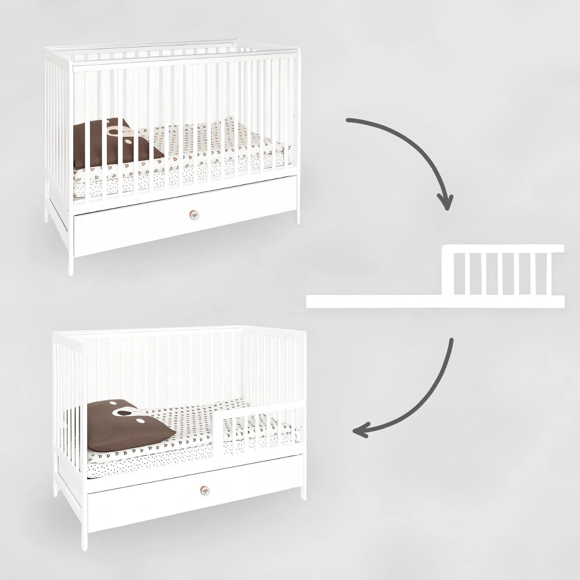 Letto per bambini BK DUDU 2in1 120×60 cm