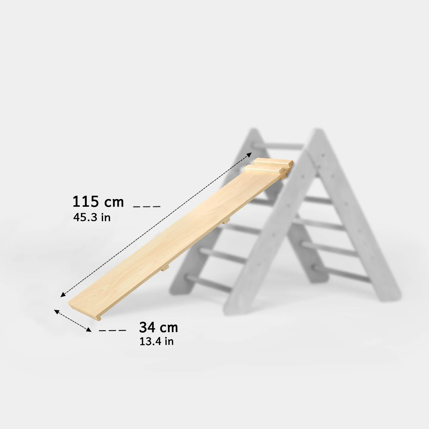 Triangolo di Pikler + 2 tavole bifacciali + Arco Montessori in legno (grande)