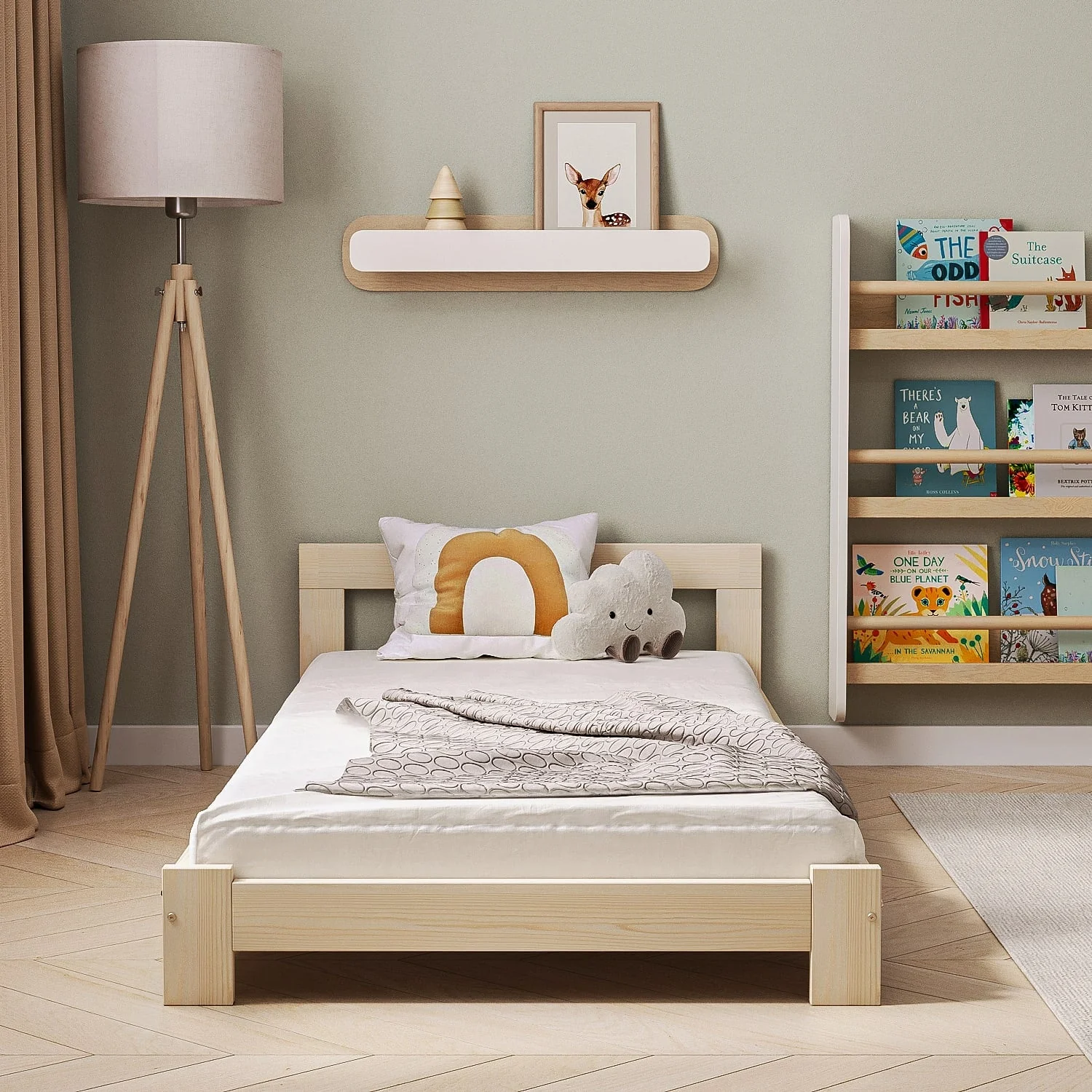 Letto singolo in legno per bambini BusyKids BASE con testiera