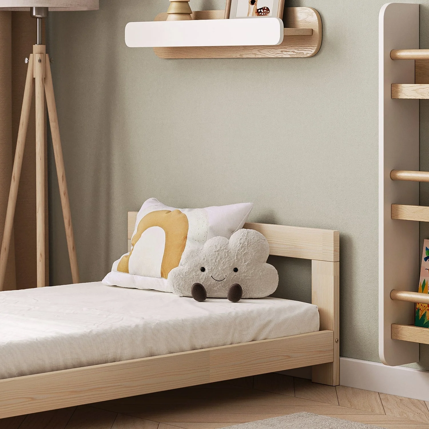 Letto singolo in legno per bambini BusyKids BASE con testiera