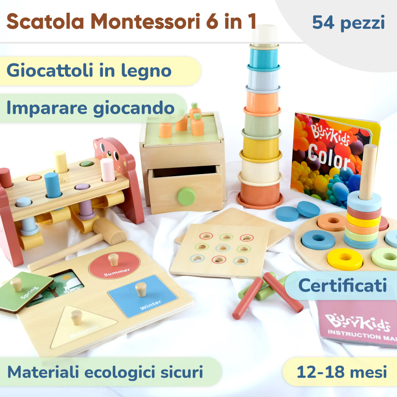 Box Giochi Montessori per bambini 12-18 mesi BusyKids